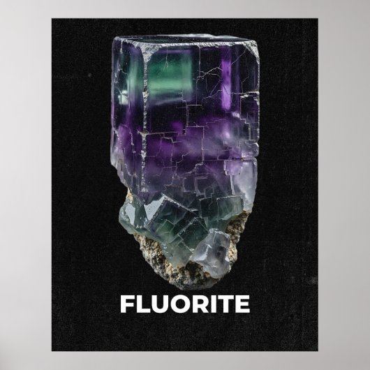 Stunning Fluorite Crystal Specimen Poster (Voorkant)
