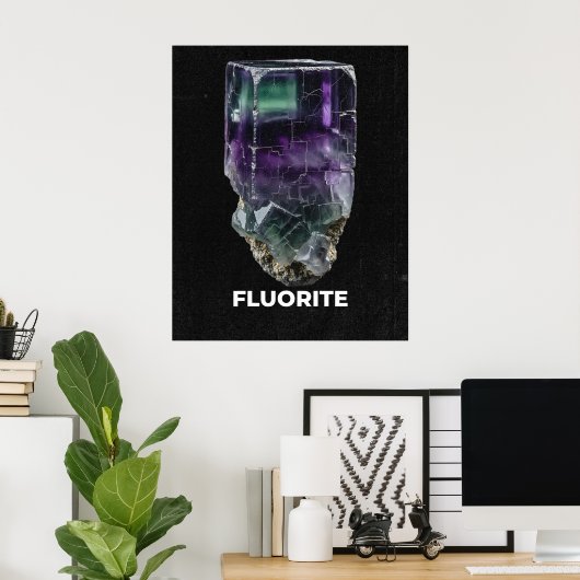 Stunning Fluorite Crystal Specimen Poster (Thuiskantoor)