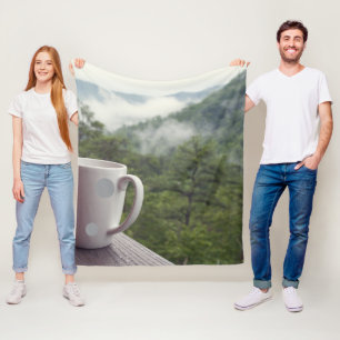 Stunning Forest Trees Bergzicht Theemokbeeld Fleece Deken