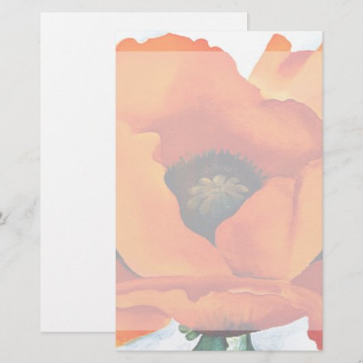 Stunning Georgia O'Keeffe Abstract Oranje Poppie Briefpapier (Voorkant / Achterkant)