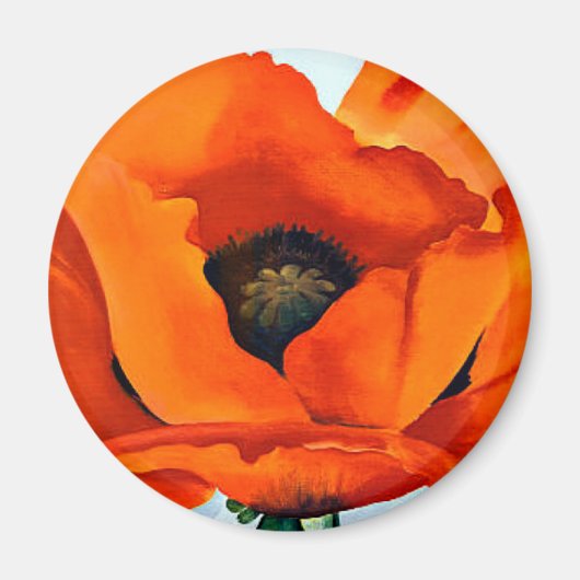 Stunning Georgia O'Keeffe Red Poppy Magneet (Voorkant)