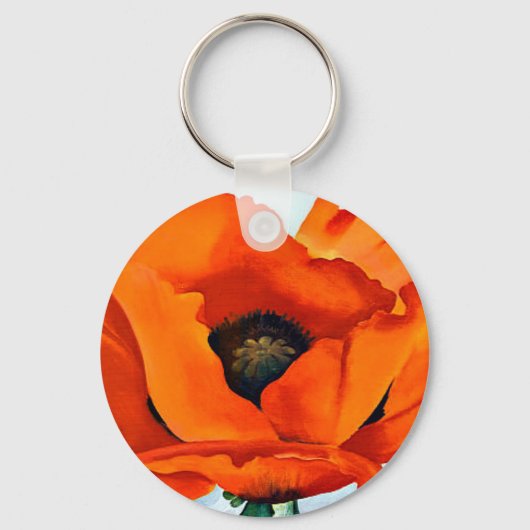 Stunning Georgia O'Keeffe Red Poppy Sleutelhanger (Voorkant)