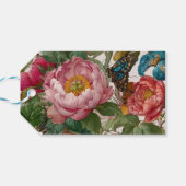 Stunning Gewaagde Bloemendesign Vlinder en Pioenro Cadeaulabel (Achterkant Horizontaal)