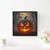 Stunning Glowing Pumpkin Art – Ultimate  Vierkante Klok (Huis)