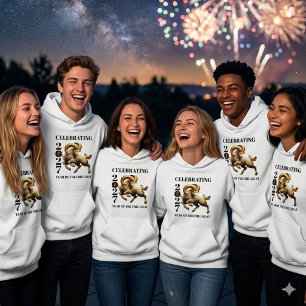 Stunning Goud Chinese Jaar van de Vuur Geit 2027 Hoodie