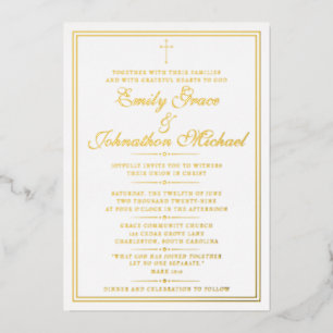 Stunning Goud Folie Christelijke Minimalistische T Uitnodiging