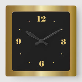 Stunning Gouden Klok met Zwarte Center Wandklok