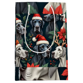 Stunning Great Dane Christmas Gift Bag Medium Cadeauzakje