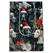 Stunning Great Dane Christmas Gift Bag Medium Cadeauzakje (Achterkant)
