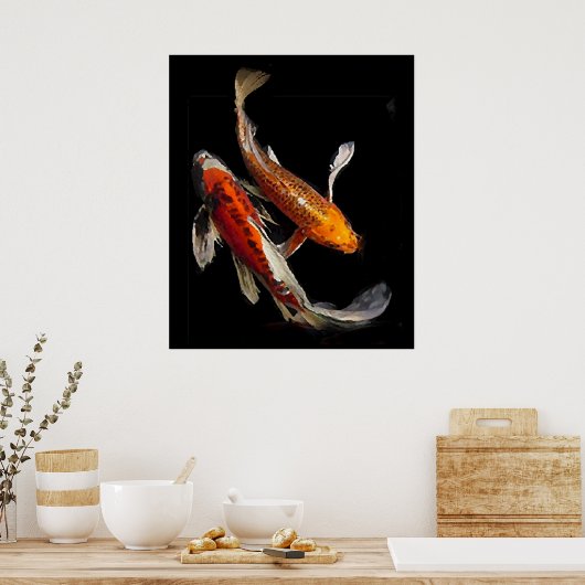 Stunning Koi Pair Poster (Keuken)