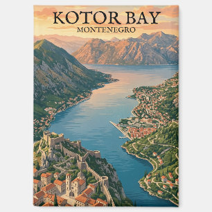 Stunning Kotor-baai Montenegro Retro Reis Magneet