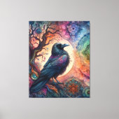 Stunning Kraai Boom des levens Mandala Pagan Gotis Canvas Afdruk (Voorkant)