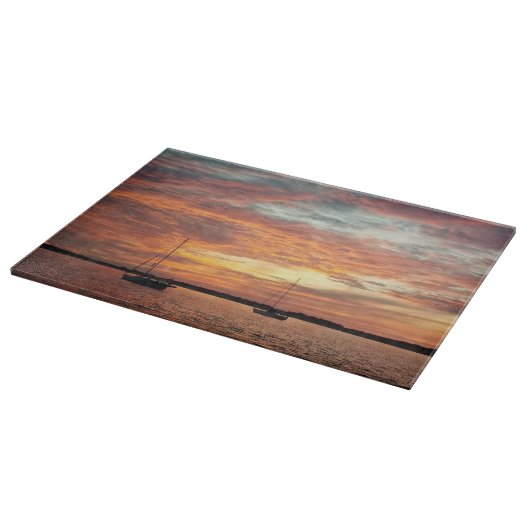 Stunning Long Island Sound Sunset Cutting Board Snijplank (Hoek)