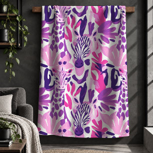 Stunning Luipaard Tijger Heet Roze Magenta Deken