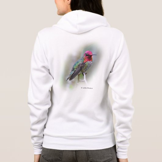 Stunning Male Anna's Hummingbird op de Plum Tree Hoodie (Achterkant)