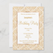STUNNING METALLIC CHAMPAGNE & GOLD CUSTOM SATIN KAART (Voorkant)