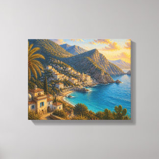 Stunning Middellandse Zee Blauwe Landschap canvas Afdruk