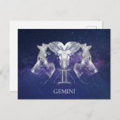 Stunning Milky Way Sky Gemini Zodiac Sign Briefkaart (Voorkant / Achterkant)