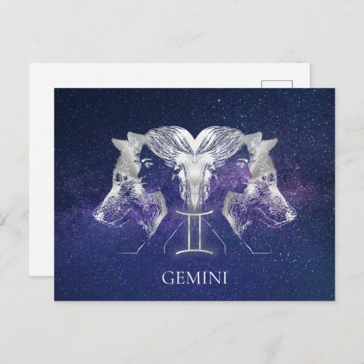 Stunning Milky Way Sky Gemini Zodiac Sign Briefkaart (Voorkant / Achterkant)