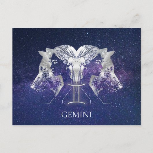 Stunning Milky Way Sky Gemini Zodiac Sign Briefkaart (Voorkant)