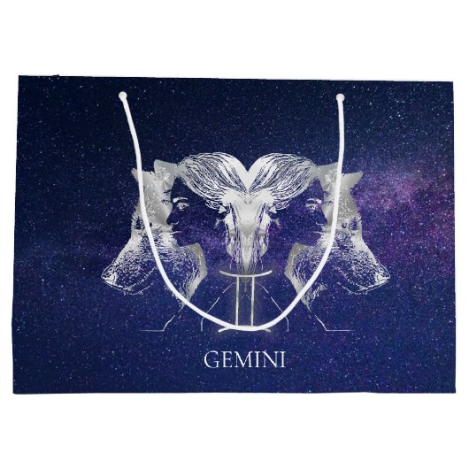 Stunning Milky Way Sky Gemini Zodiac Sign Groot Cadeauzakje (Achterkant)