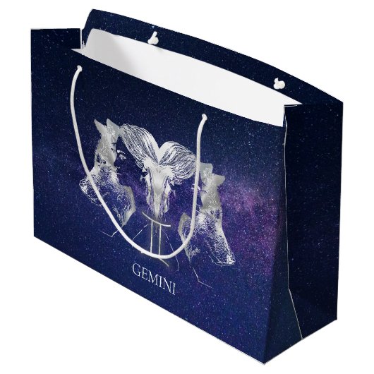 Stunning Milky Way Sky Gemini Zodiac Sign Groot Cadeauzakje (Achterkant Gekanteld)