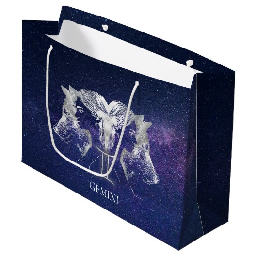 Stunning Milky Way Sky Gemini Zodiac Sign Groot Cadeauzakje (Voorkant Gekanteld)