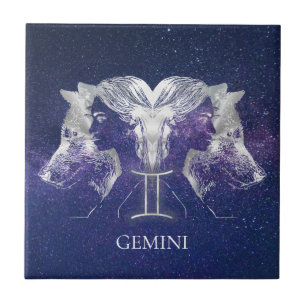 Stunning Milky Way Sky Gemini Zodiac Sign Tegeltje