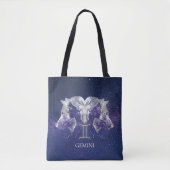 Stunning Milky Way Sky Gemini Zodiac Sign Tote Bag (Voorkant)