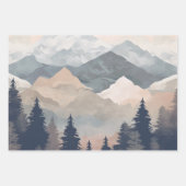 Stunning Mountain Tree Sunset Pattern, Poster Art Inpakpapier Vel (Voorkant 3)