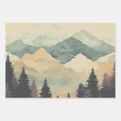 Stunning Mountain Tree Sunset Pattern, Poster Art Inpakpapier Vel (Voorkant 2)