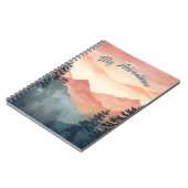Stunning Mountain Tree Sunset Pattern, Poster Art Notitieboek (Linkerzijde)