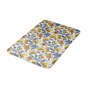 Stunning Naadloos Bloempatroon met Bloemen en Blad Badmat