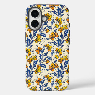 Stunning Naadloos Bloempatroon met Bloemen en Blad iPhone 16 Hoesje