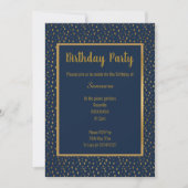 STUNNING NAVY GOLD TRIM ELEGANT BIRTHDAY KAART (Voorkant)