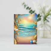 Stunning Ocean met Diamonds en Pearls Briefkaart (Staand voorkant)