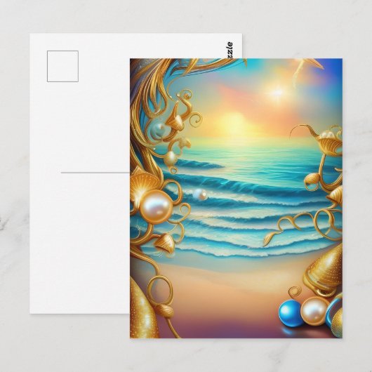 Stunning Ocean met Diamonds en Pearls Briefkaart (Voorkant / Achterkant)