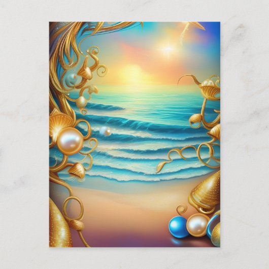 Stunning Ocean met Diamonds en Pearls Briefkaart (Voorkant)