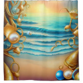 Stunning Ocean met Diamonds en Pearls Douchegordijn (Voorkant)