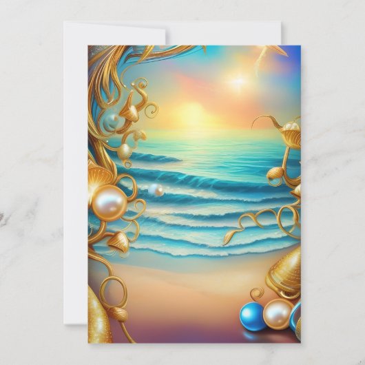 Stunning Ocean met Diamonds en Pearls Feestdagenkaart (Voorkant)