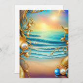 Stunning Ocean met Diamonds en Pearls Feestdagenkaart (Voorkant / Achterkant)