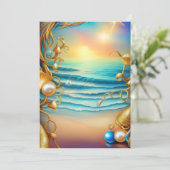 Stunning Ocean met Diamonds en Pearls Feestdagenkaart (Staand voorkant)