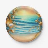 Stunning Ocean met Diamonds en Pearls Papieren Bordje (Voorkant)