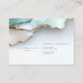 Stunning Opalescent Teal Gold Fluid Alcohol Ink Visitekaartje (Achterkant)