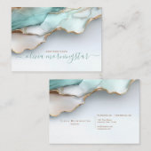 Stunning Opalescent Teal Gold Fluid Alcohol Ink Visitekaartje (Voorkant / Achterkant)