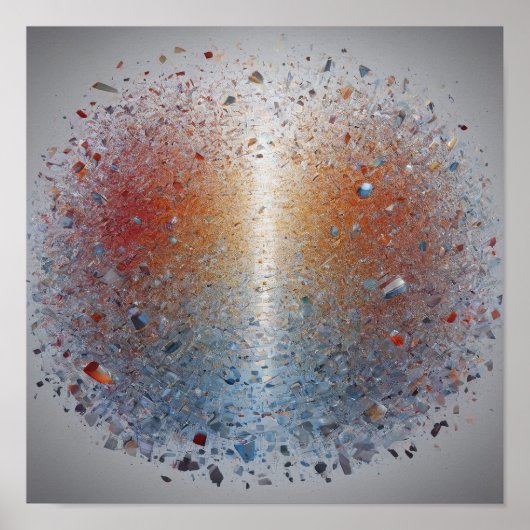 Stunning Orange Blue Nebula Galaxy Space Poster  (Voorkant)