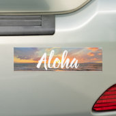 Stunning Oranje Maui Sunset Aloha Bumpersticker (Op auto)