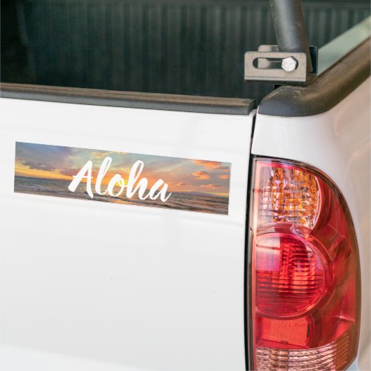 Stunning Oranje Maui Sunset Aloha Bumpersticker (Op Truck)