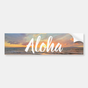 Stunning Oranje Maui Sunset Aloha Bumpersticker