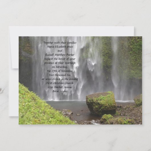 Stunning Oregon Waterfall Wedding Kaart (Voorkant)